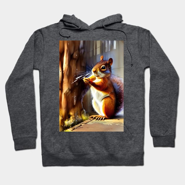 SQUIRREL ENJOYING AUTUMN IN THE CITY Hoodie by sailorsam1805